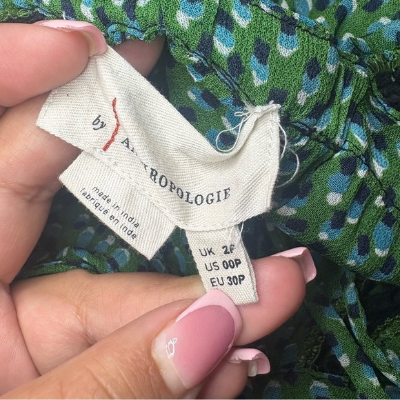 Anthropologie Bardot Blouse Boho Print Crochet Button Front Sleeveless Swing Top - Picture 6 of 8